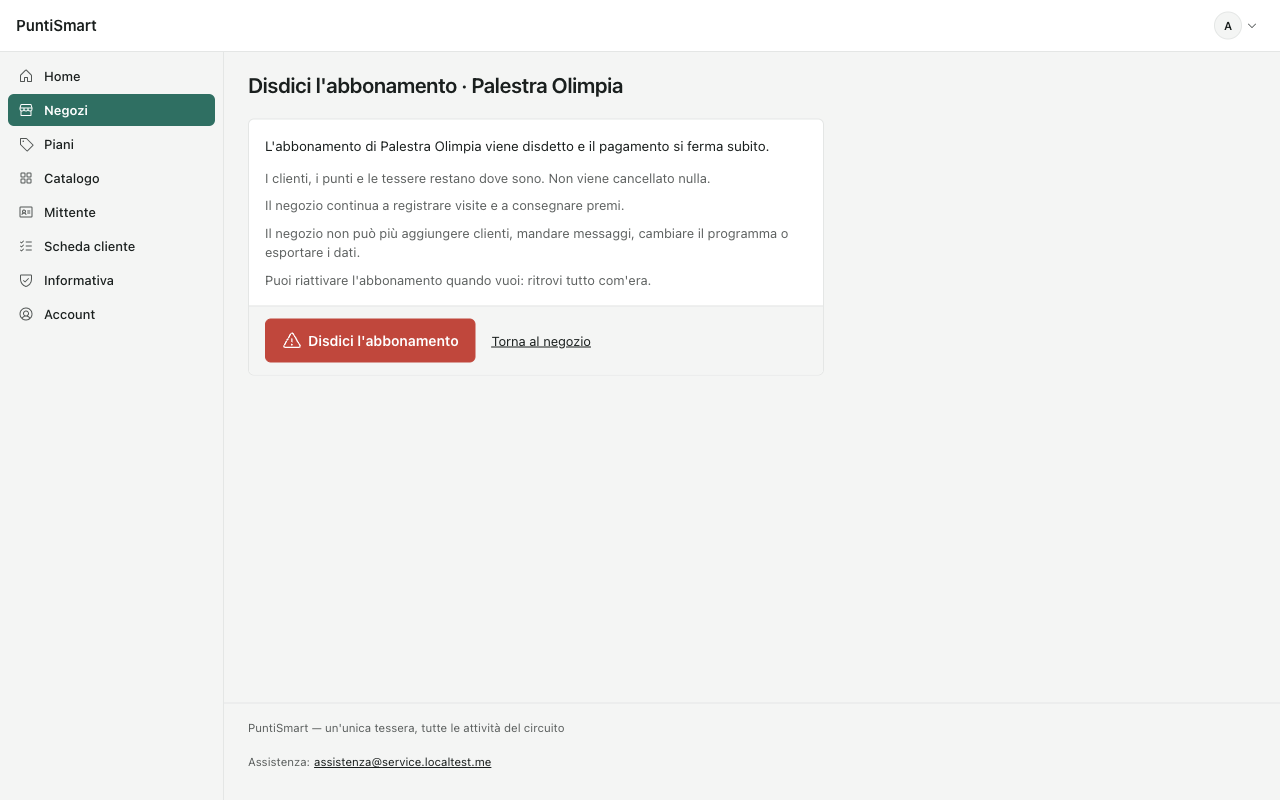 Cancelling the late Palestra Olimpia